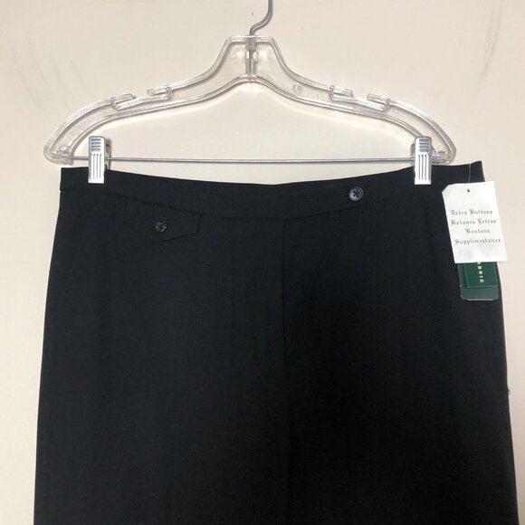NWT Lauren Ralph Lauren Black Wool Pants 14 - Picture 10 of 11